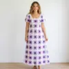 Lavender Dreams Granny Square Maxi Dress Free Crochet Pattern