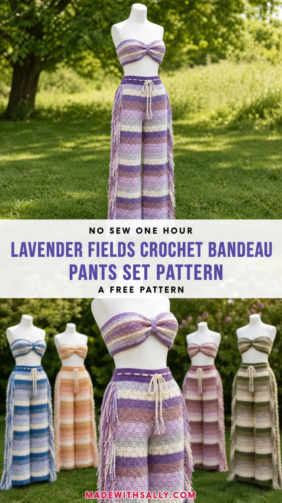 Lavender Fields Crochet Bandeau Pants Set Pattern