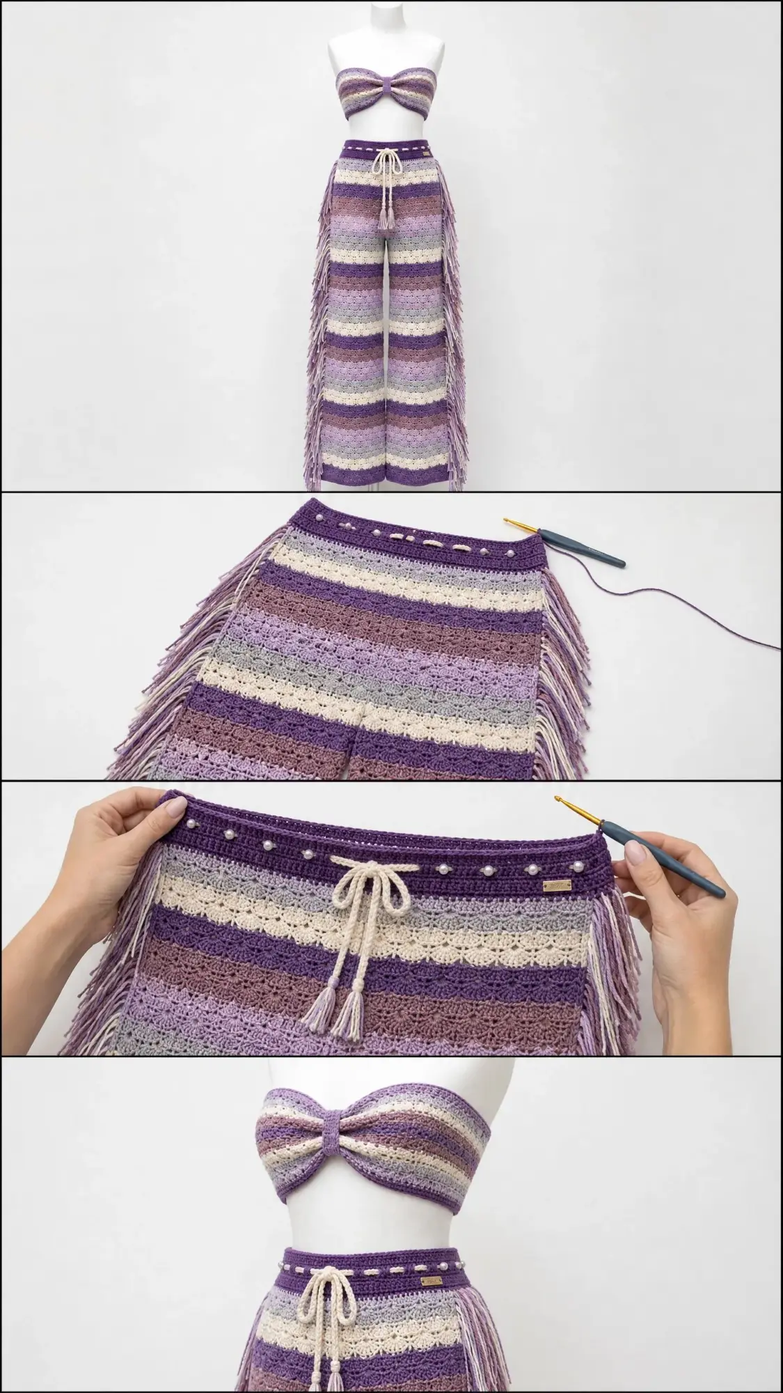 Lavender Fields Crochet Bandeau Pants Set Pattern