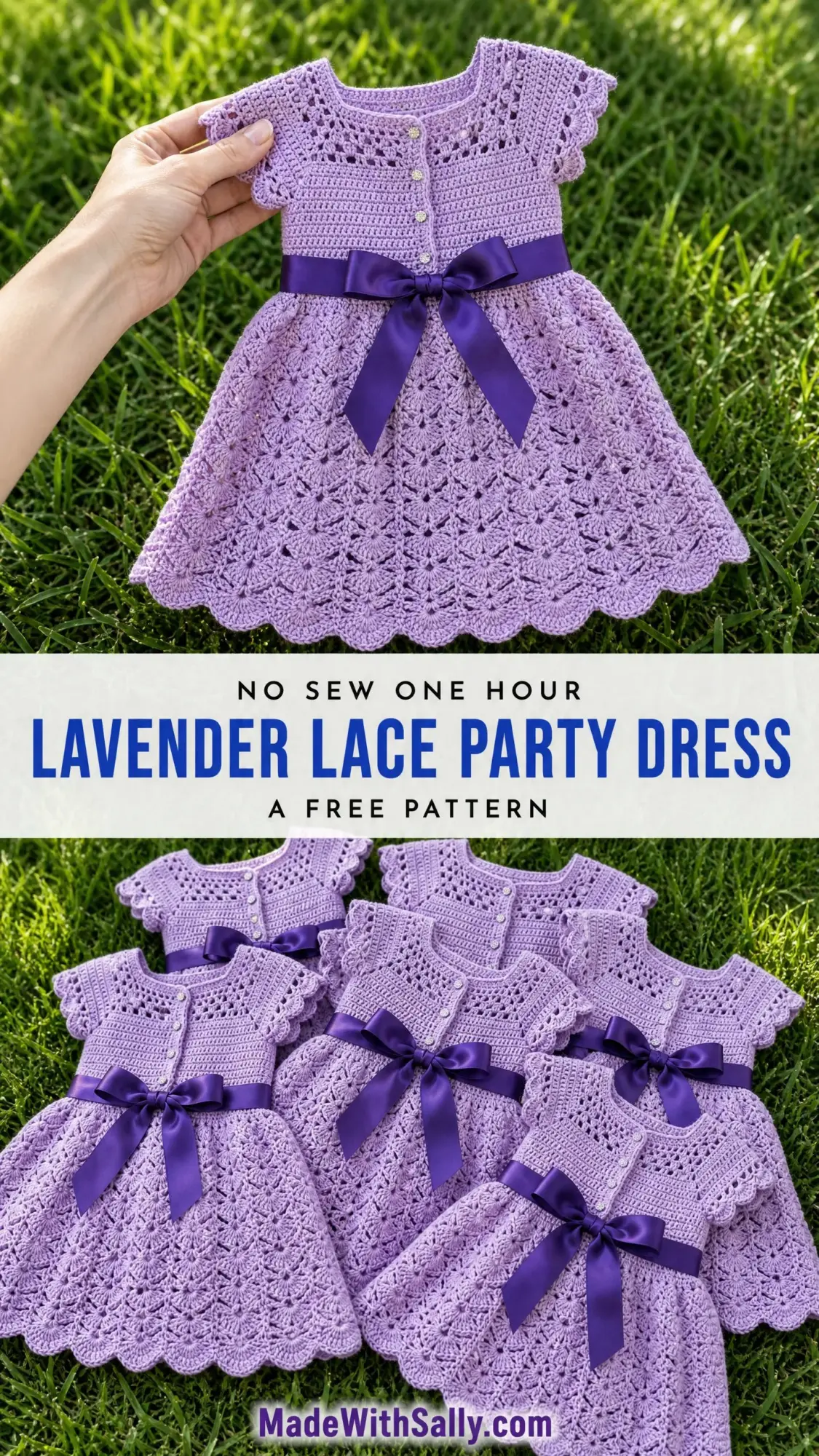Lavender Lace Party Dress Free Crochet Pattern