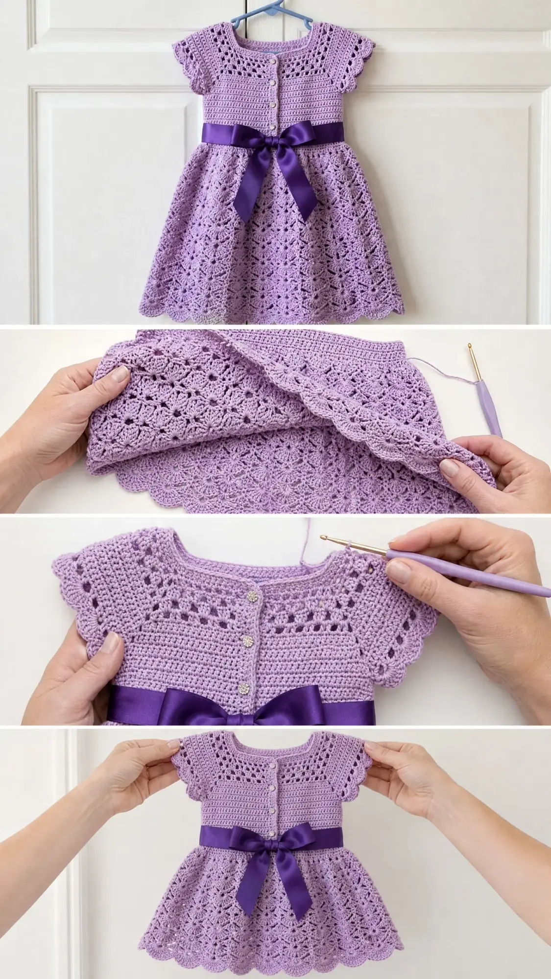 Lavender Lace Party Dress Free Crochet Pattern