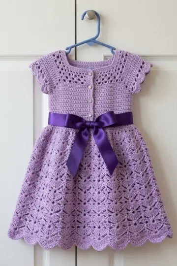Lavender Lace Party Dress Free Crochet Pattern