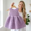 Lavender Puff Stitch Baby Dress Free Crochet Pattern
