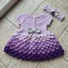 Lavender Ruffle Baby Dress Free Crochet Pattern