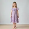 Lavender Shell Stitch Girl Dress Free Crochet Pattern