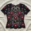Midnight Garden Black Lace Top Free Crochet Pattern