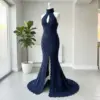 Midnight Navy Diamond Lattice Mermaid Gown Free Crochet Pattern