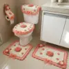 Peach Rose Bathroom Set Free Crochet Pattern