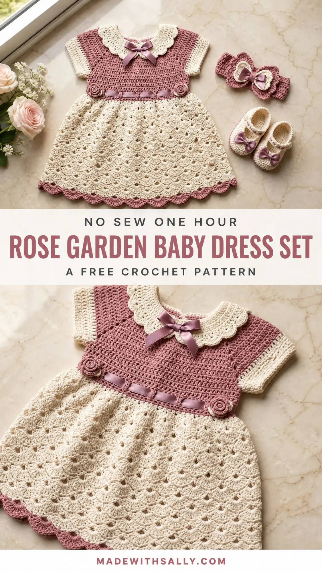 Rose Garden Baby Dress Set Free Crochet Pattern