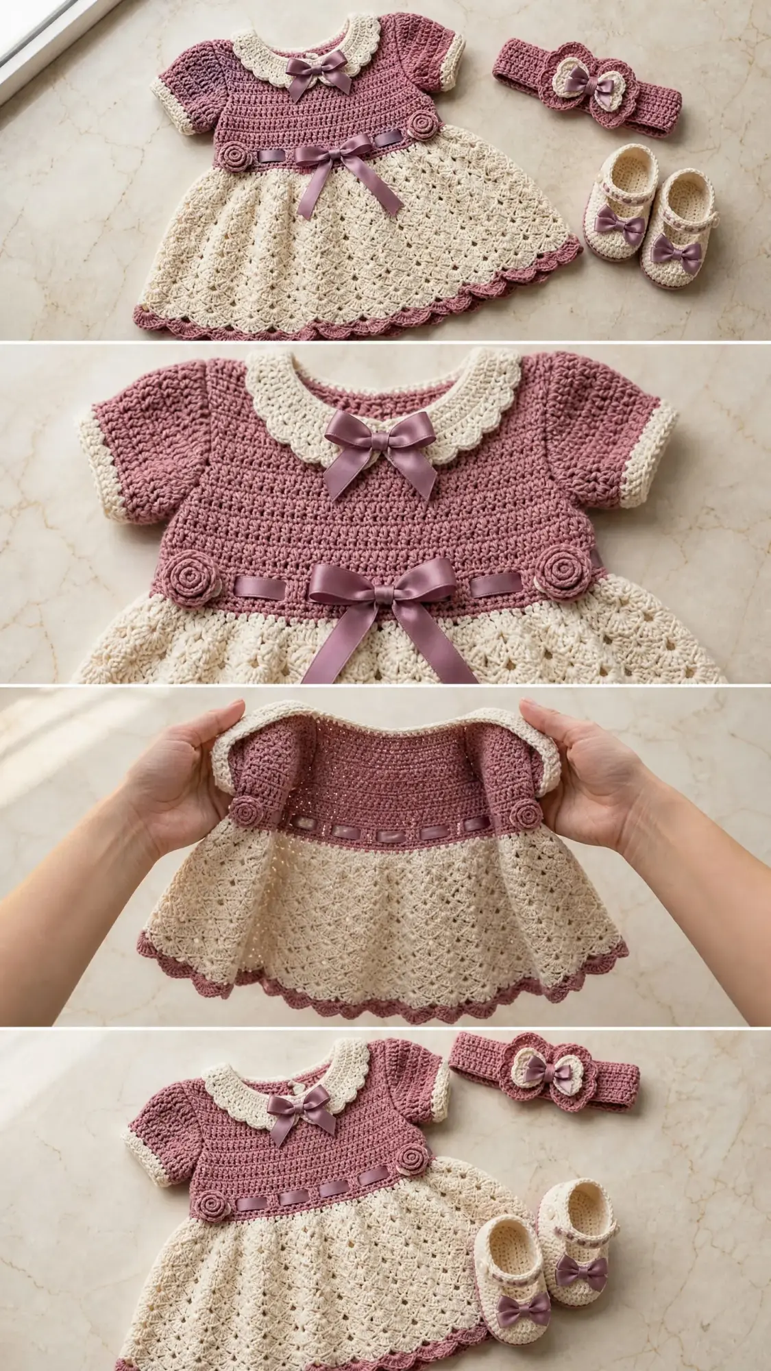 Rose Garden Baby Dress Set Free Crochet Pattern
