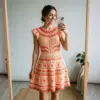 Sunset Coral Tiered Lace Dress Free Crochet Pattern