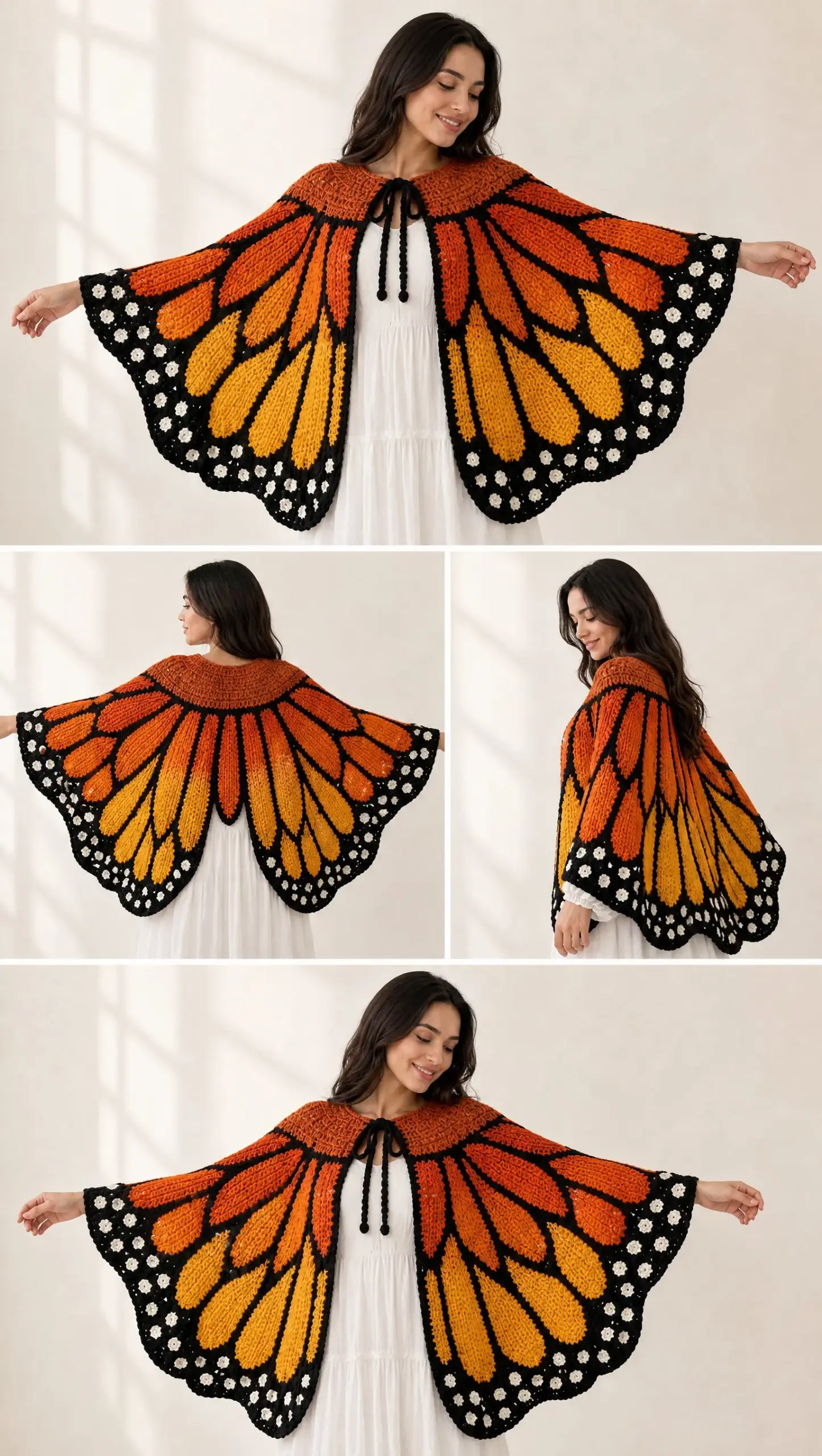 Amber Monarch Butterfly Cape Crochet Pattern