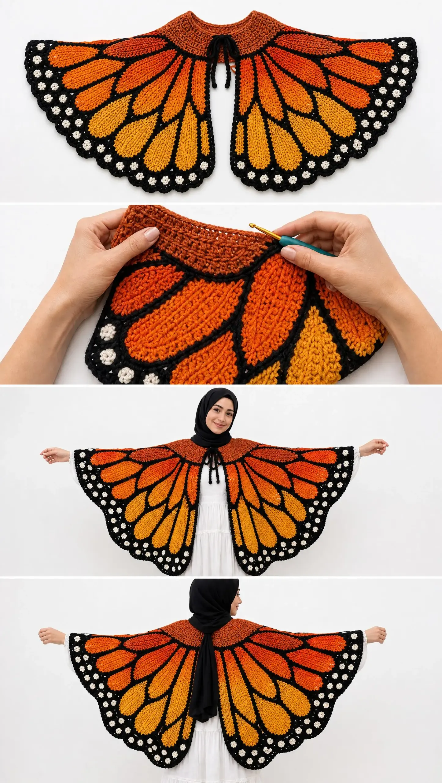 Amber Monarch Butterfly Cape Crochet Pattern