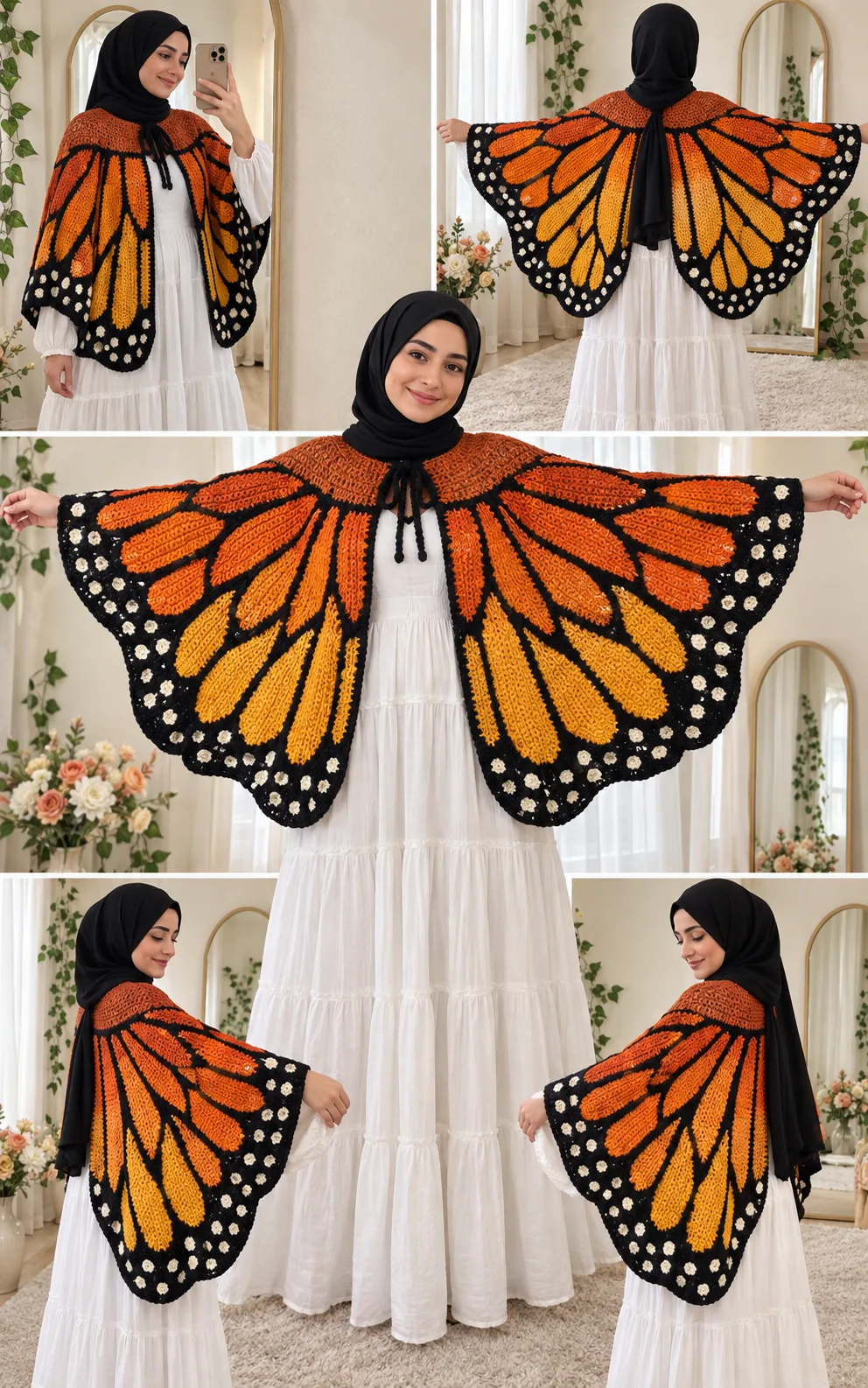 Amber Monarch Butterfly Cape Crochet Pattern