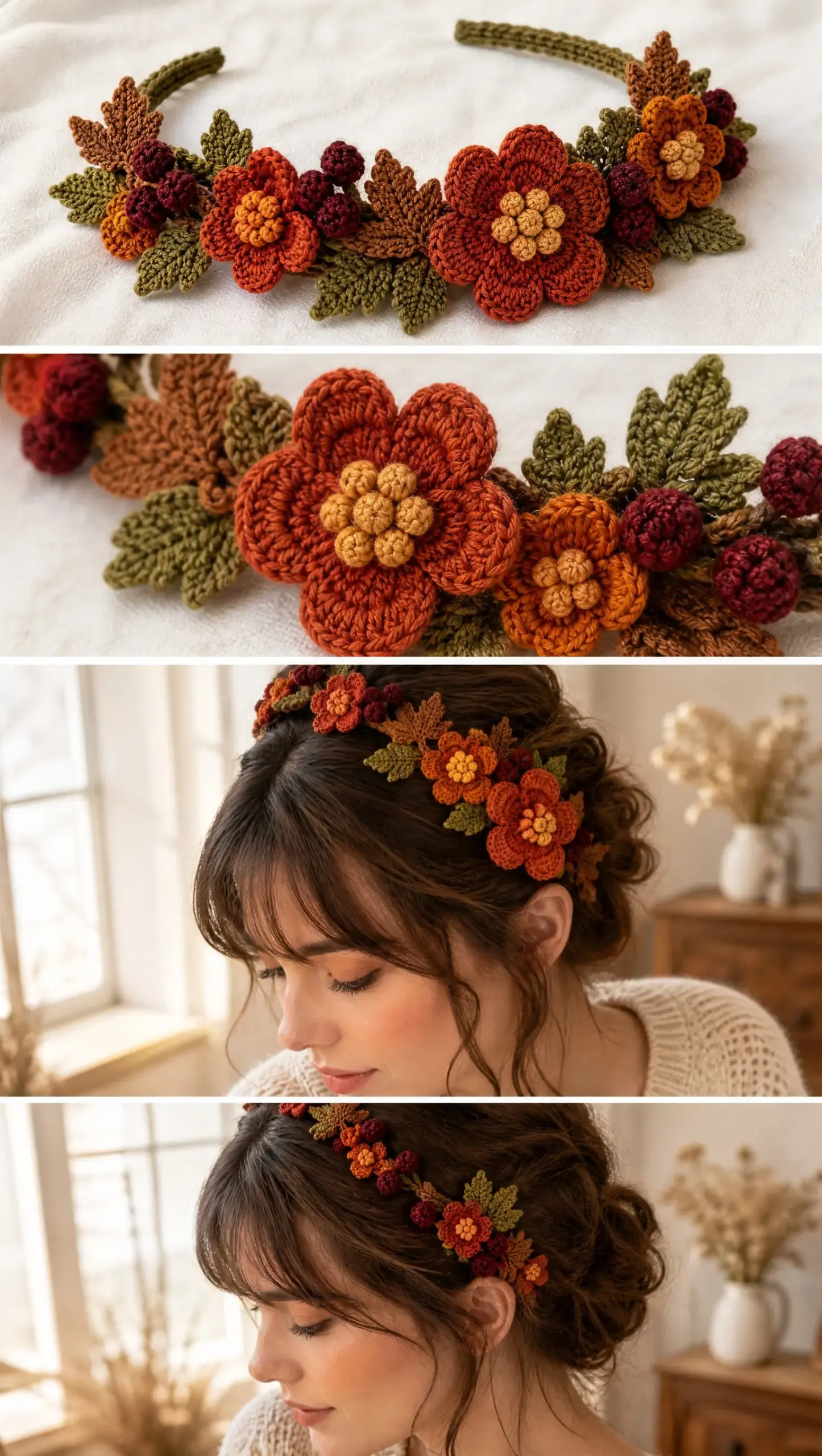 Autumn Berry Headband Crochet Pattern