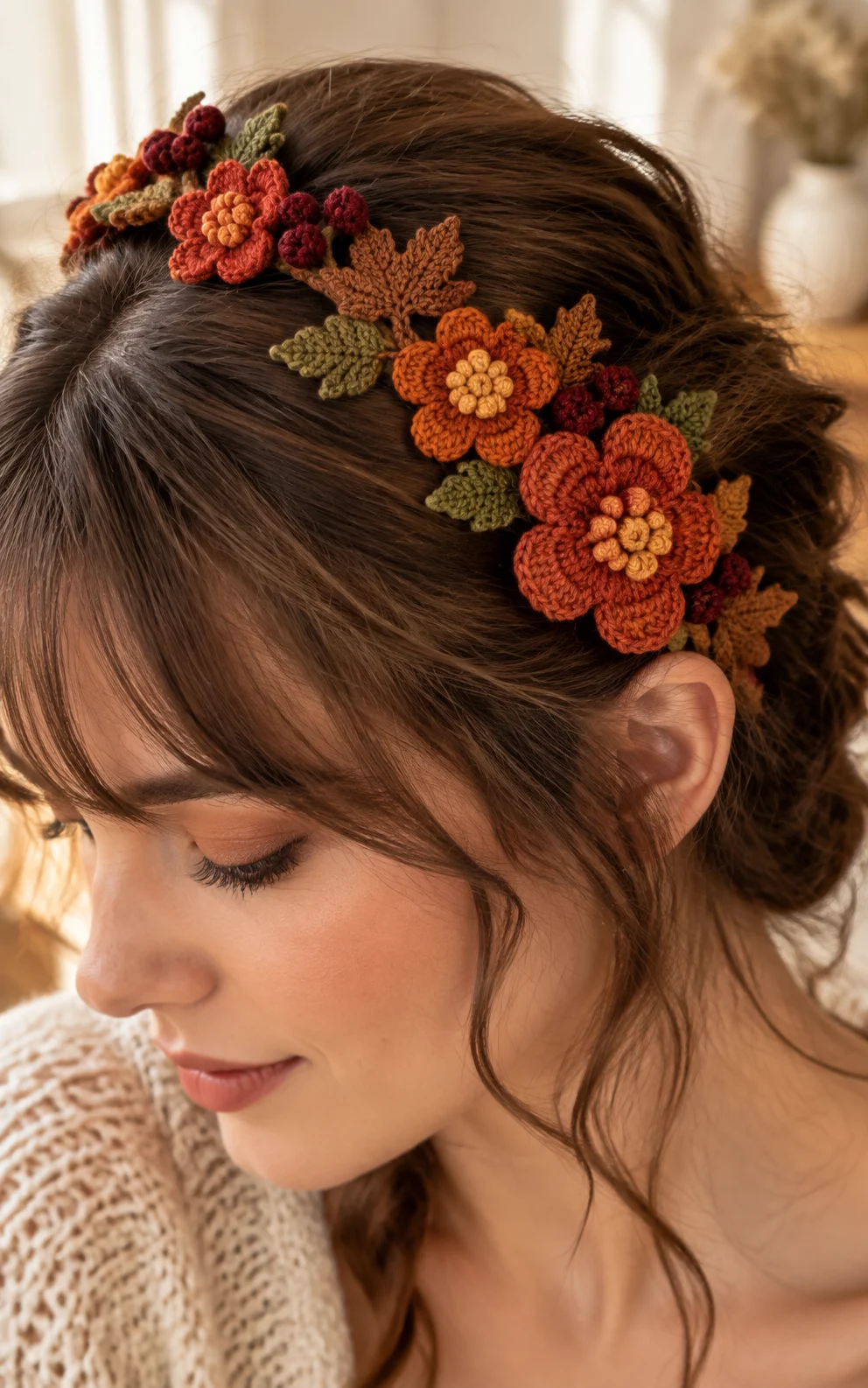 Autumn Berry Headband Crochet Pattern
