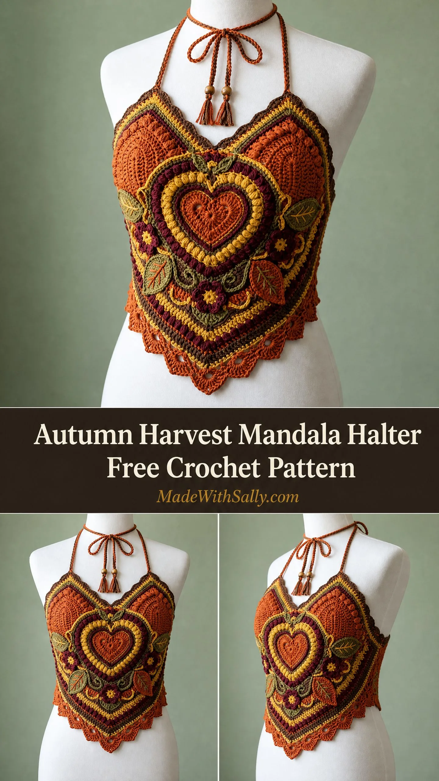 Autumn Harvest Mandala Halter Free Crochet Pattern