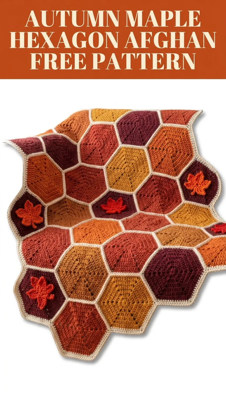 Autumn Maple Hexagon Afghan Free Crochet Pattern