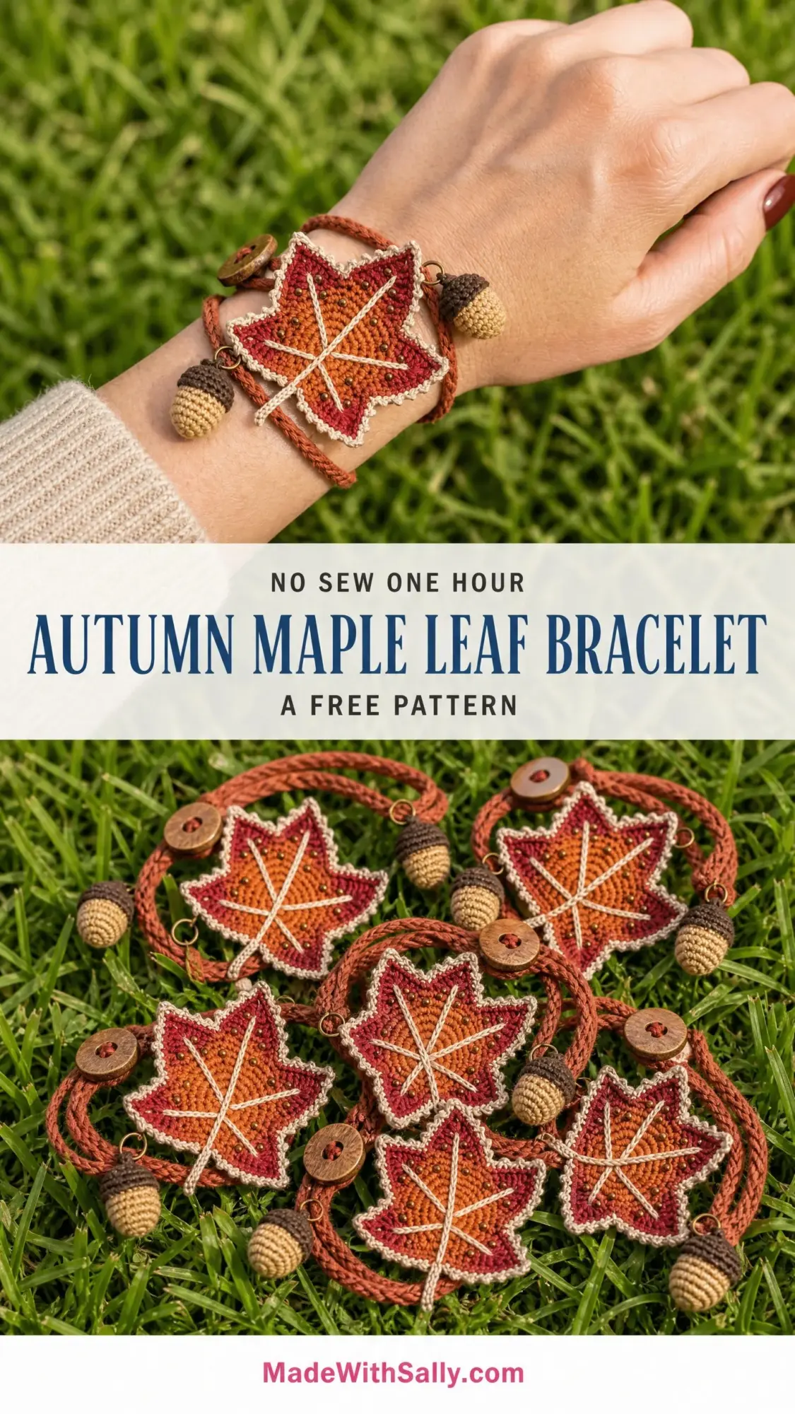 Autumn Maple Leaf Bracelet Free Crochet Pattern