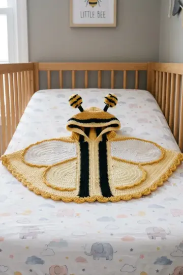 Baby Bumblebee Poncho Free Crochet Pattern