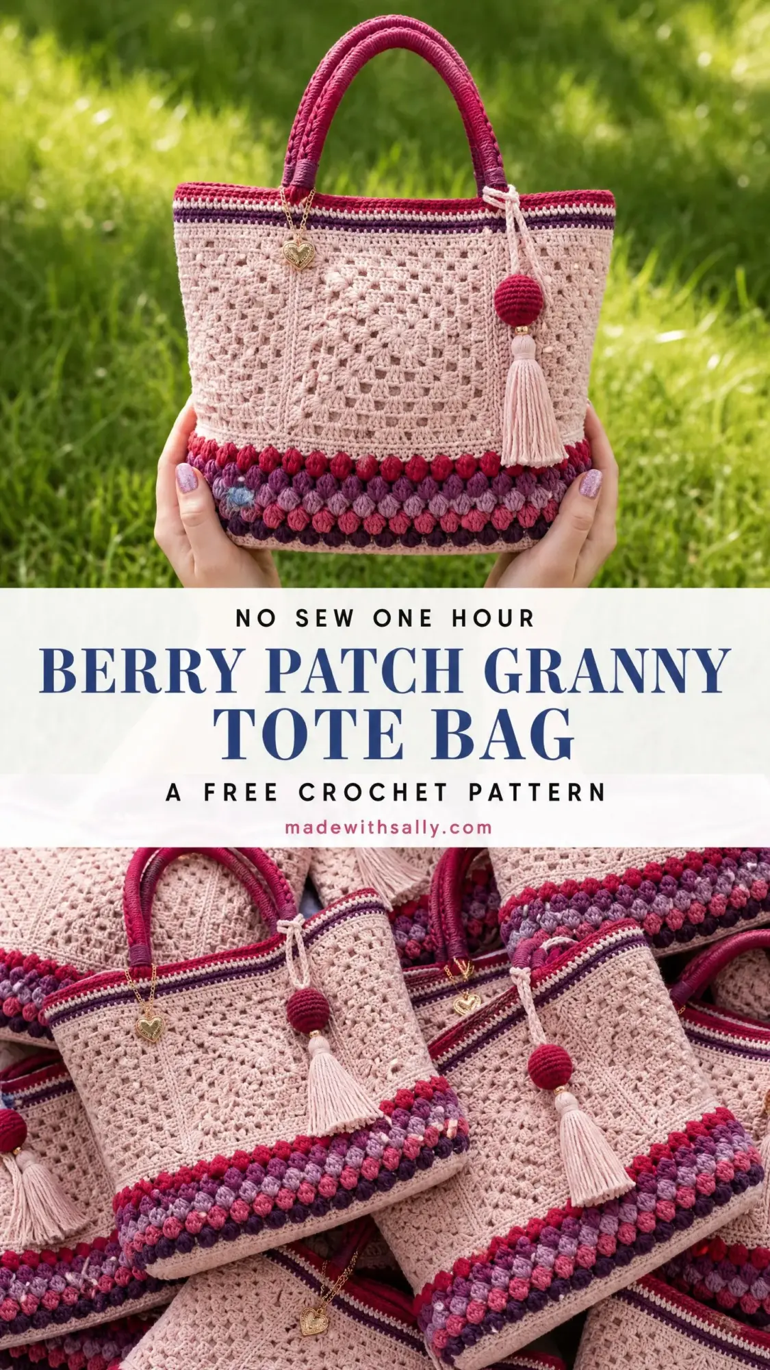 Berry Patch Granny Tote Bag Free Crochet Pattern