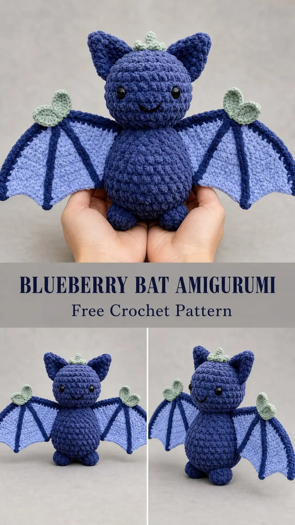 Blueberry Bat Amigurumi Free Crochet Pattern