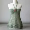 Boho Sage Green Halter Top Free Crochet Pattern