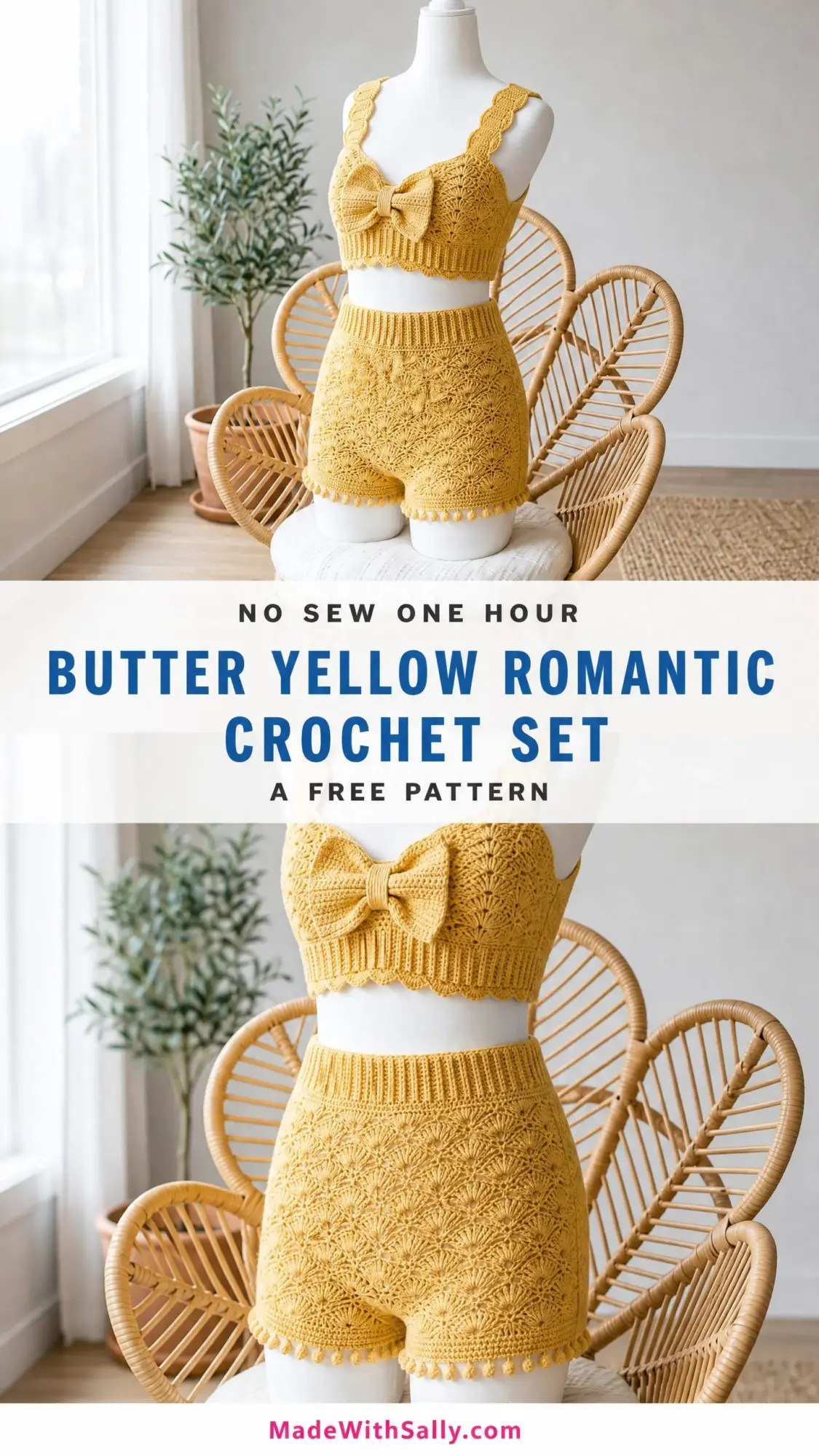 Butter Yellow Romantic Crochet Set Free Crochet Pattern