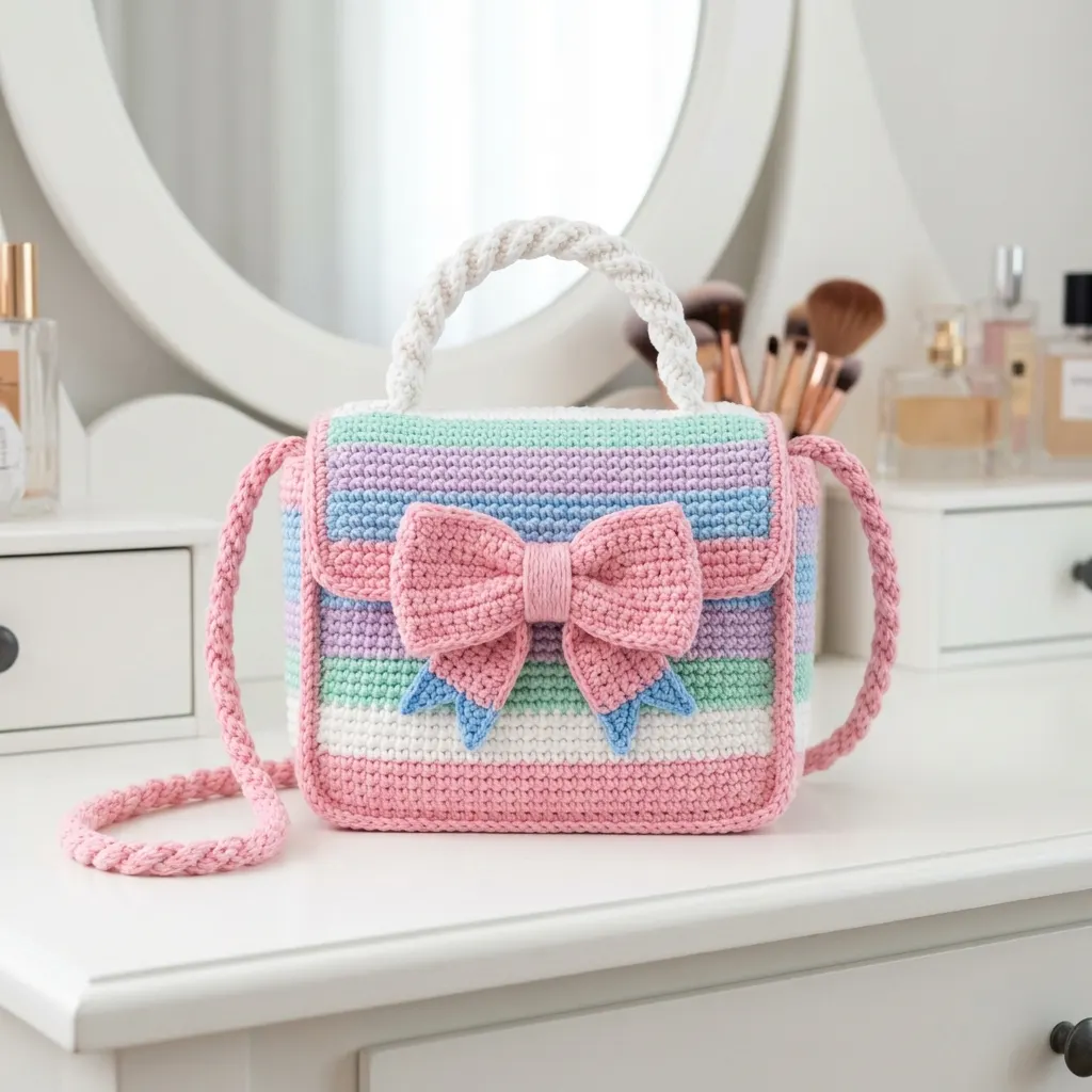 Candy Cotton Bow Handbag Crochet Pattern