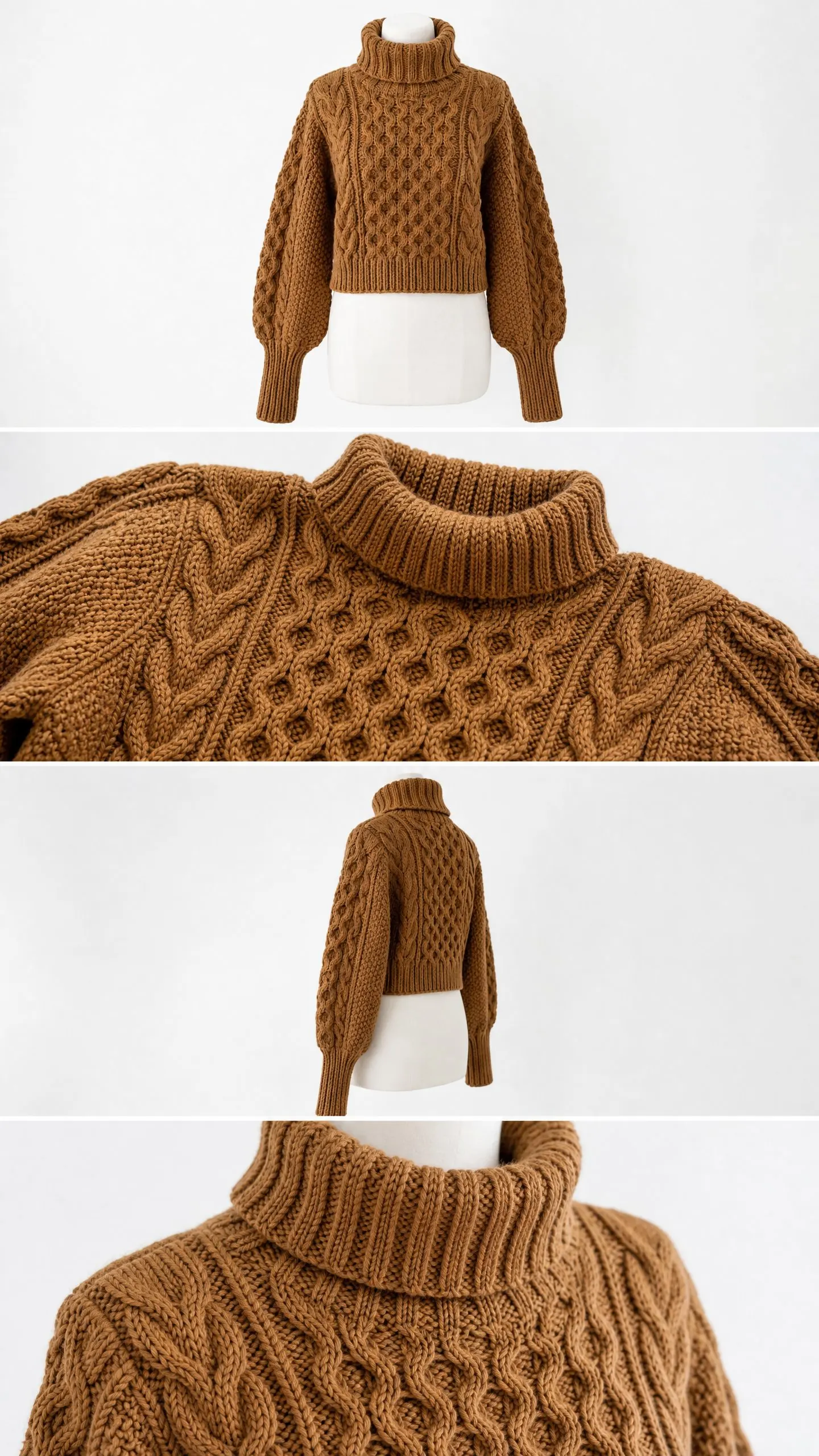 Caramel Brown Cable Crop Top Free Crochet Pattern