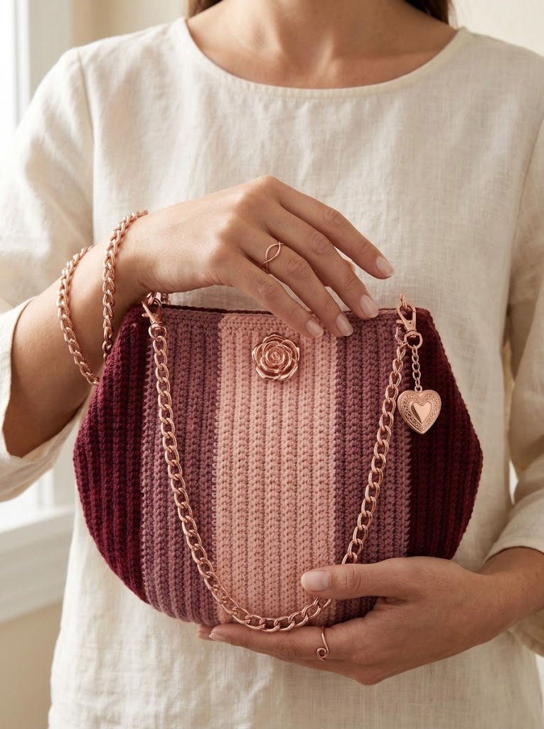 Classic Burgundy Wine Elegant Purse Free Crochet Pattern