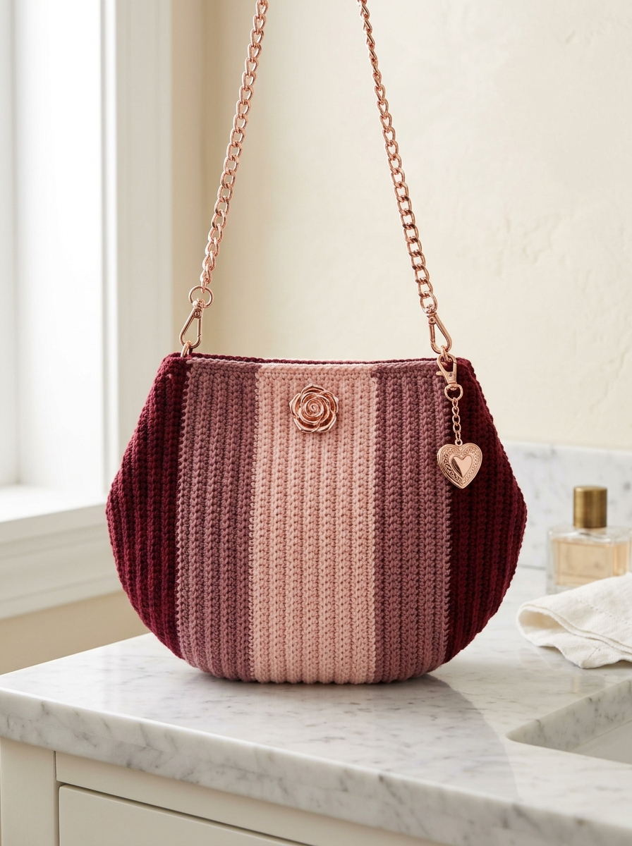 Classic Burgundy Wine Elegant Purse Free Crochet Pattern