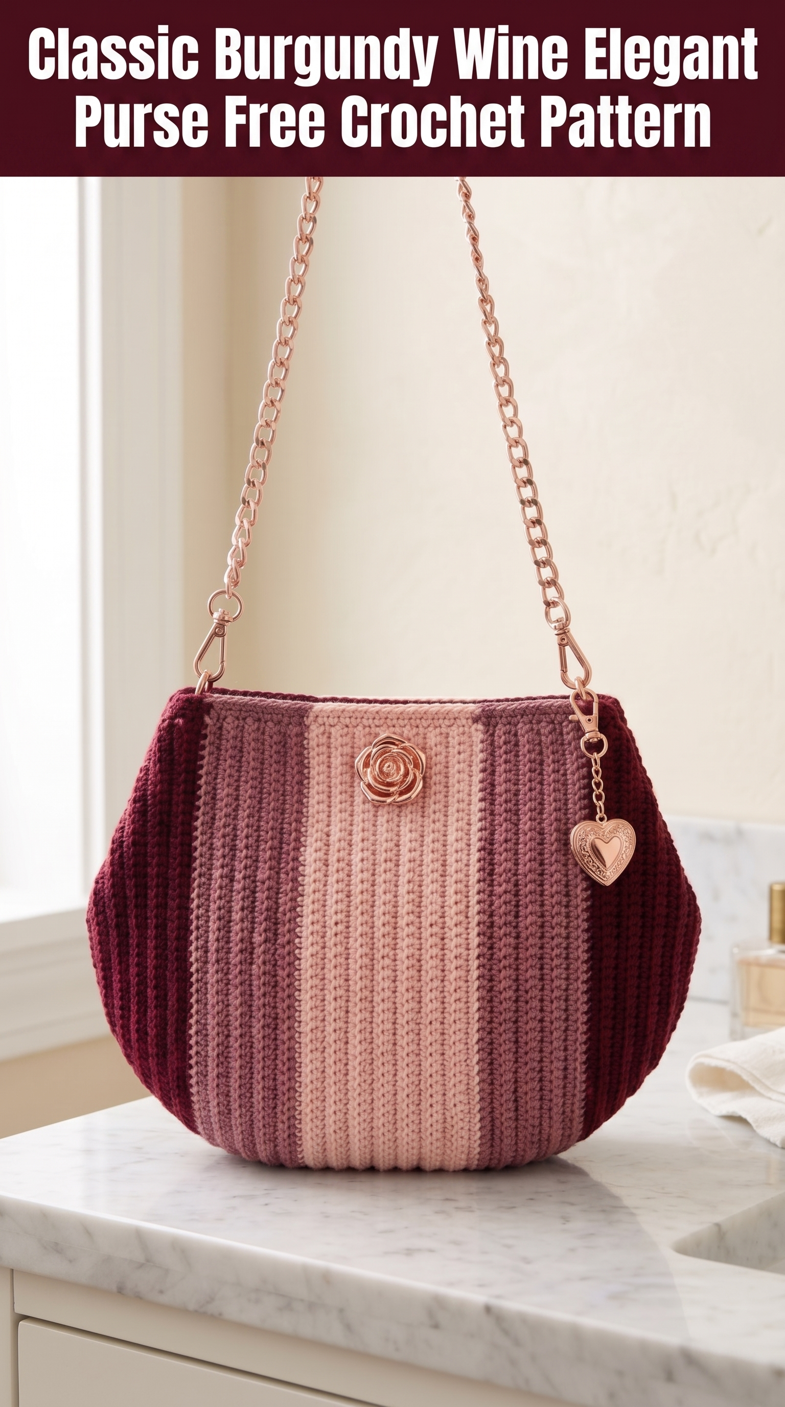Classic Burgundy Wine Elegant Purse Free Crochet Pattern