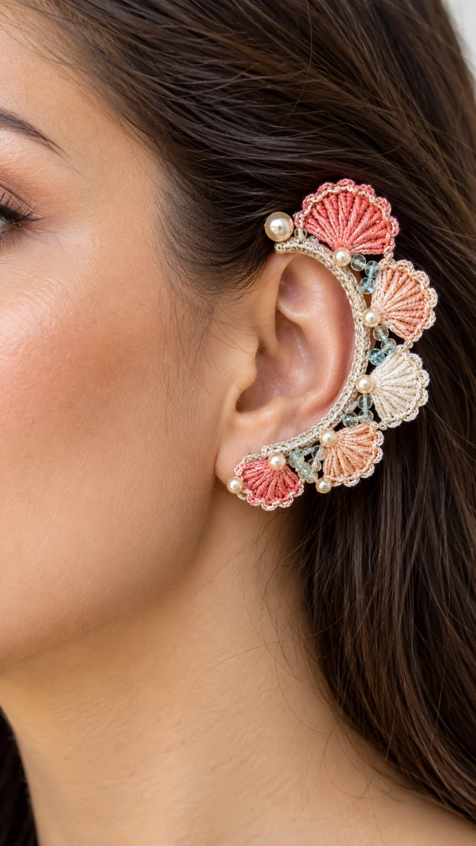 Coral Seashell Ear Cuff Crochet Pattern