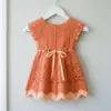 Coral Sunset Chevron Baby Dress Free Crochet Pattern