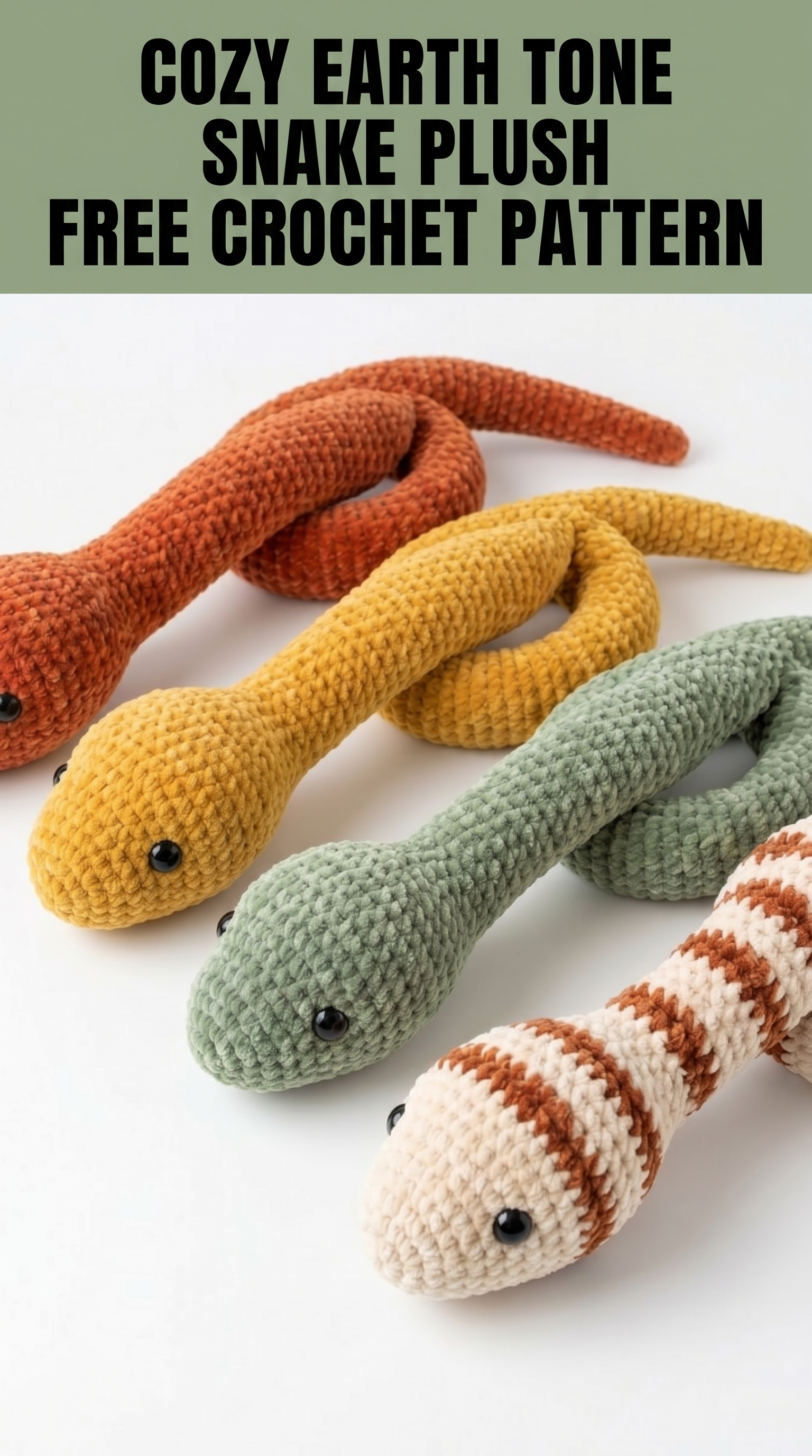 Cozy Earth Tone Snake Plush Free Crochet Pattern