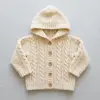 Cream Cable Knit Look Baby Hoodie Free Crochet Pattern