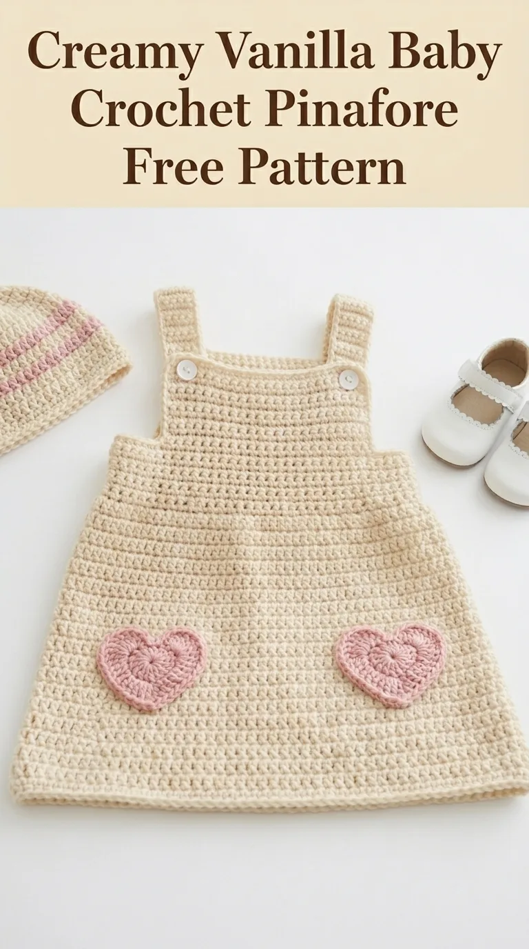 Creamy Vanilla Baby Crochet Pinafore Free Pattern