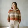 Earthy Neutral Mesh Cropped Hoodie Free Crochet Pattern