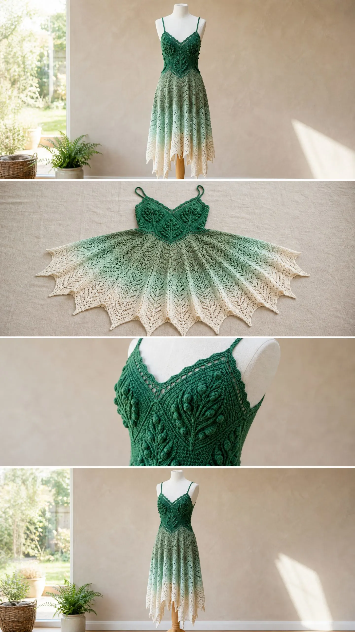 Forest Fern Fairy Dress Free Crochet Pattern