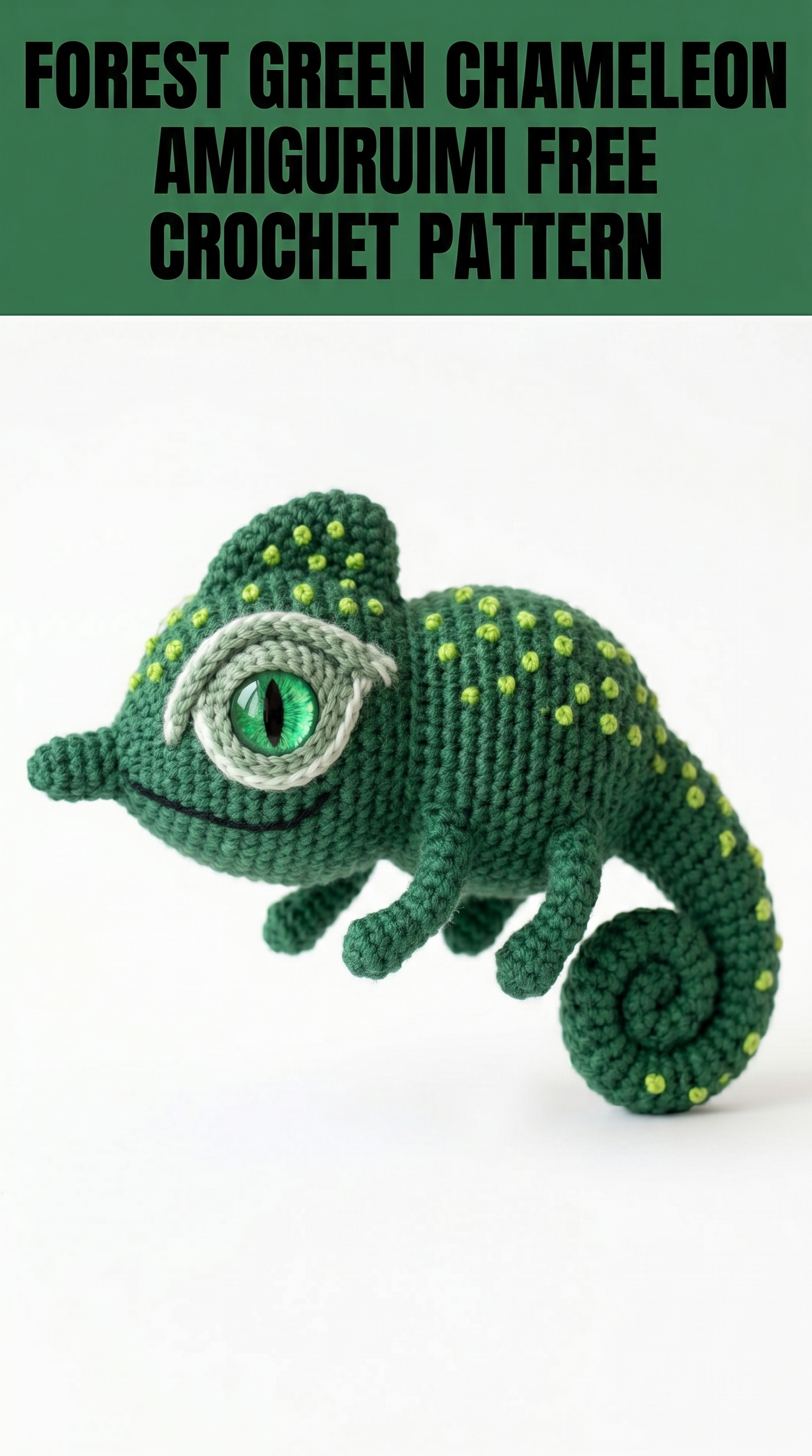 Forest Green Chameleon Amigurumi Free Crochet Pattern
