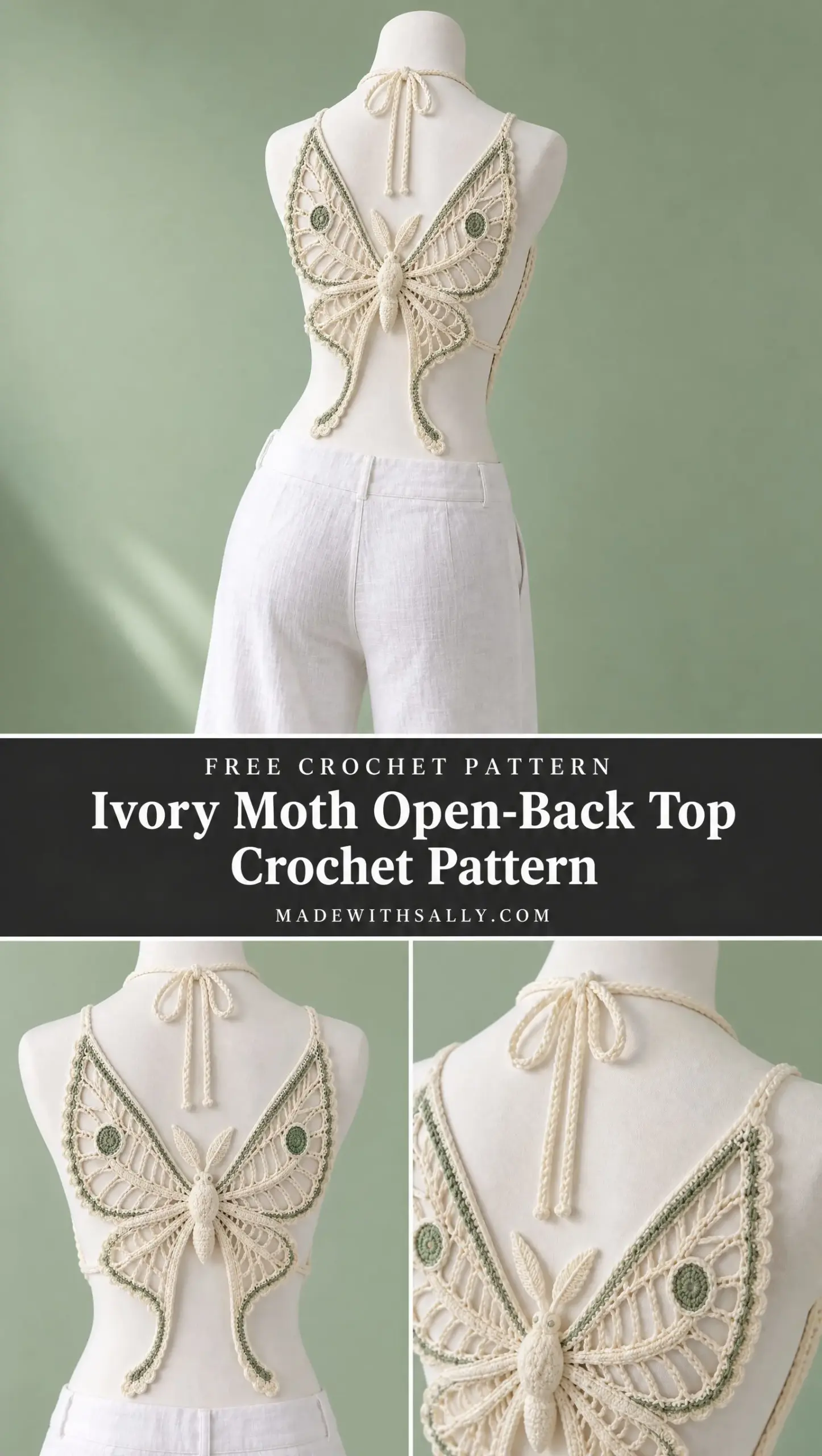 Ivory Moth Open-Back Top Crochet Pattern