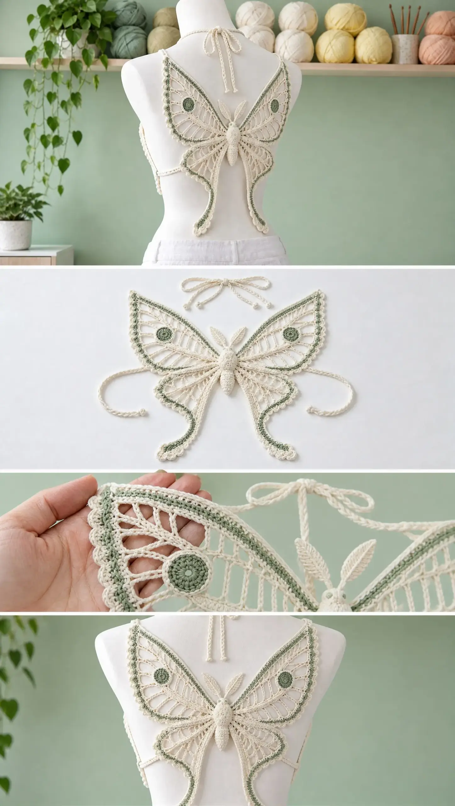 Ivory Moth Open-Back Top Crochet Pattern