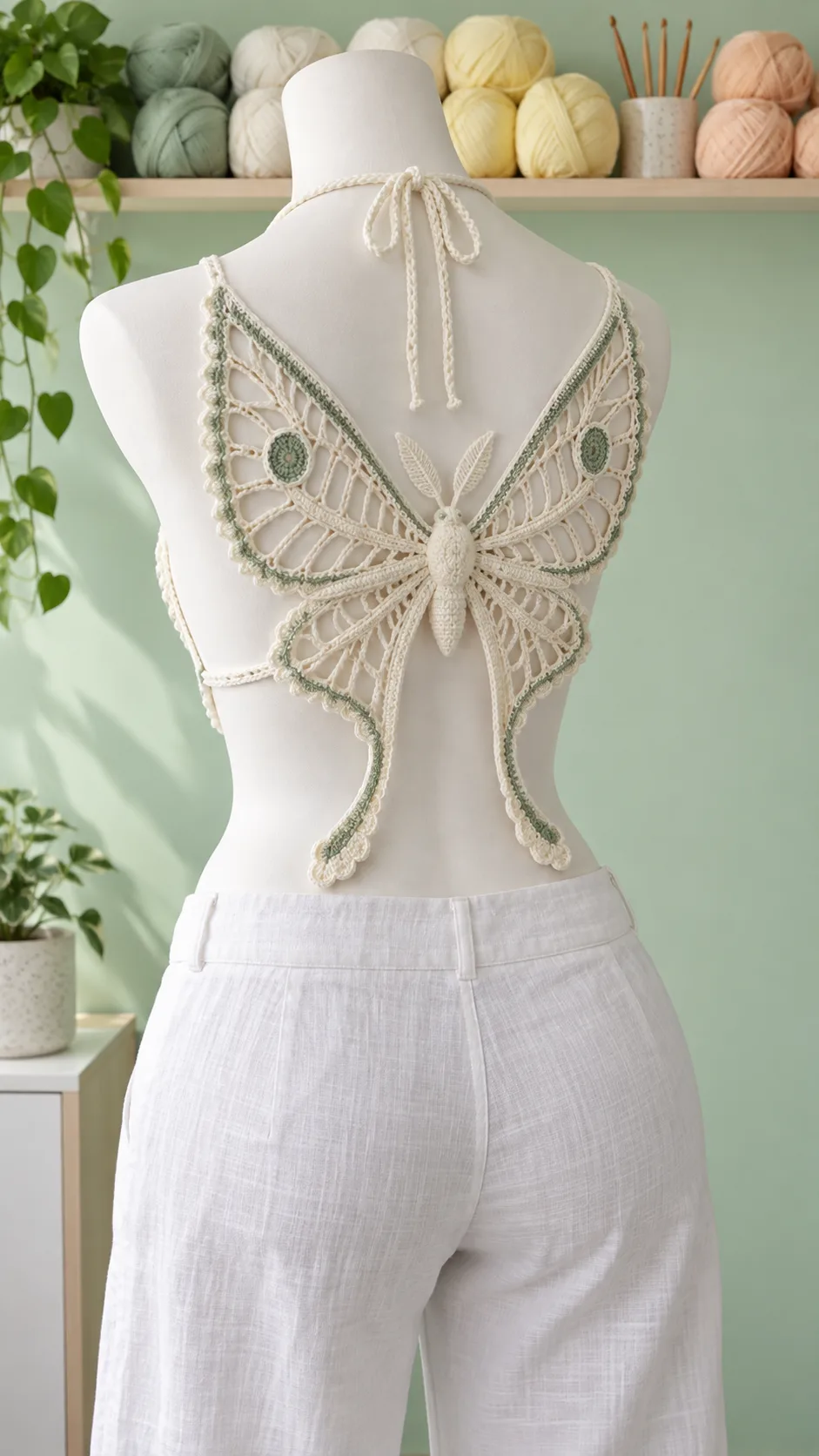 Ivory Moth Open-Back Top Crochet Pattern