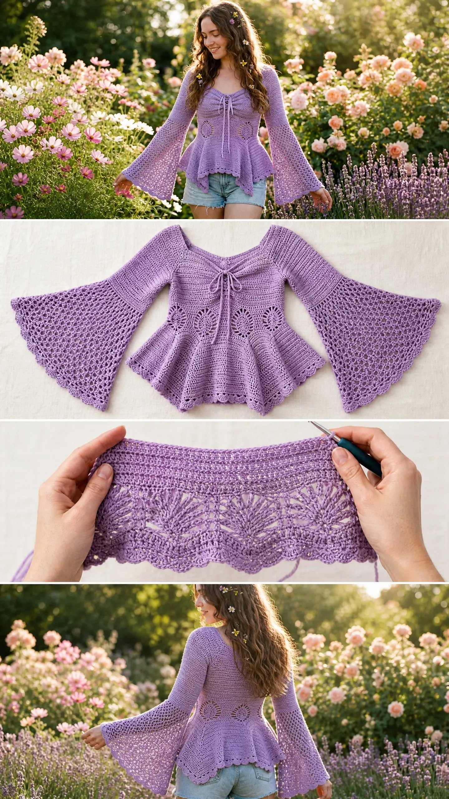 Lavender Dream Crochet Fairy Top Free Crochet Pattern