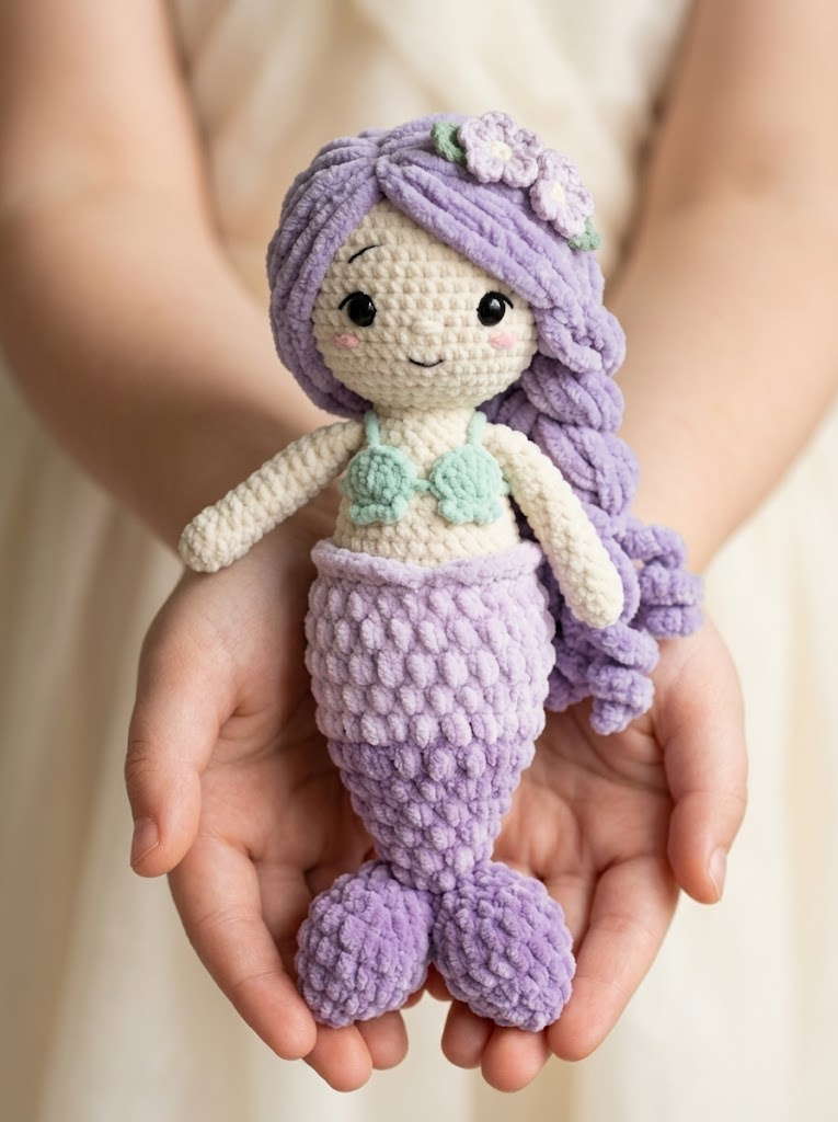 Lavender Dream Mermaid Plush Free Crochet Pattern