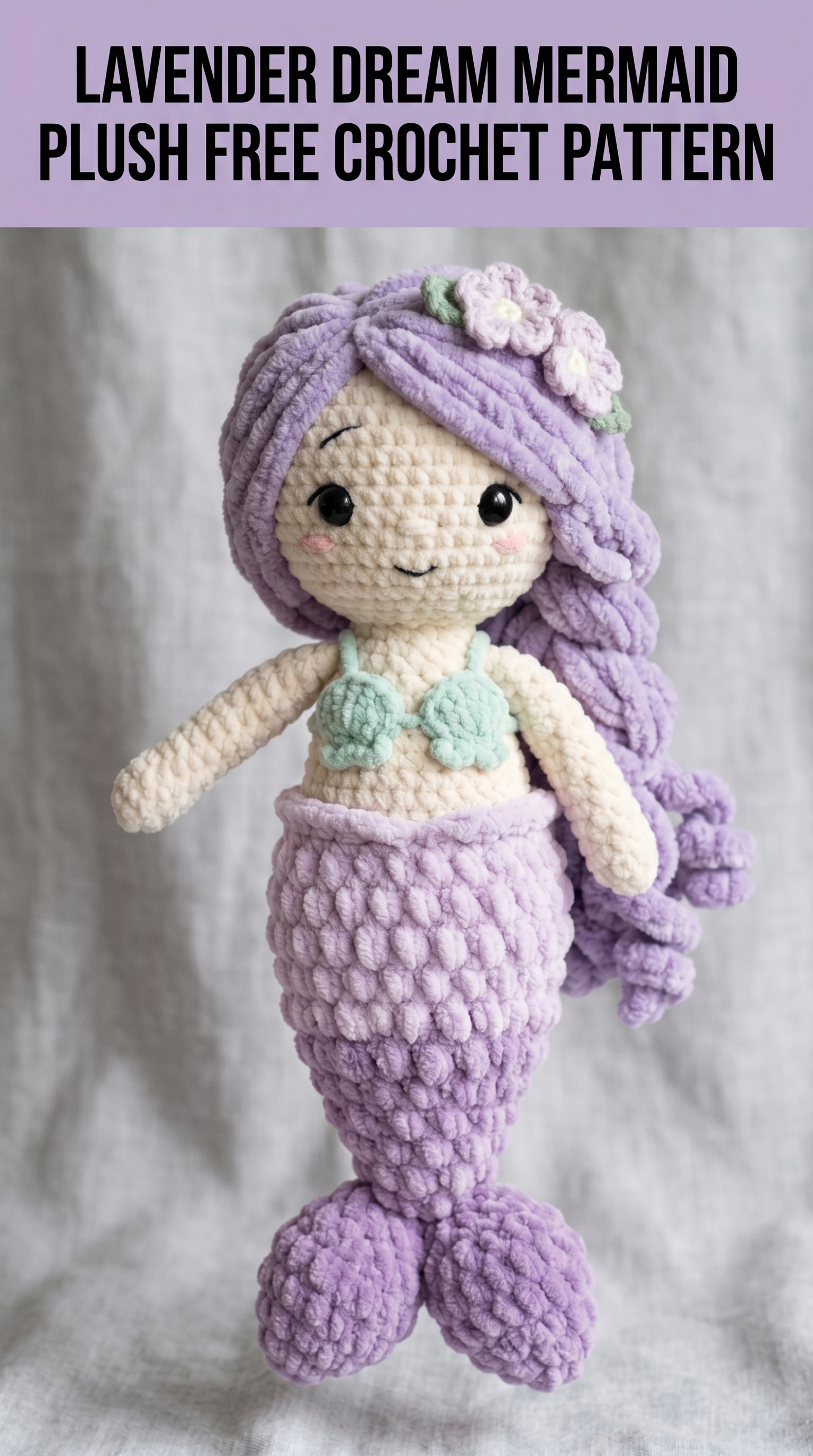 Lavender Dream Mermaid Plush Free Crochet Pattern