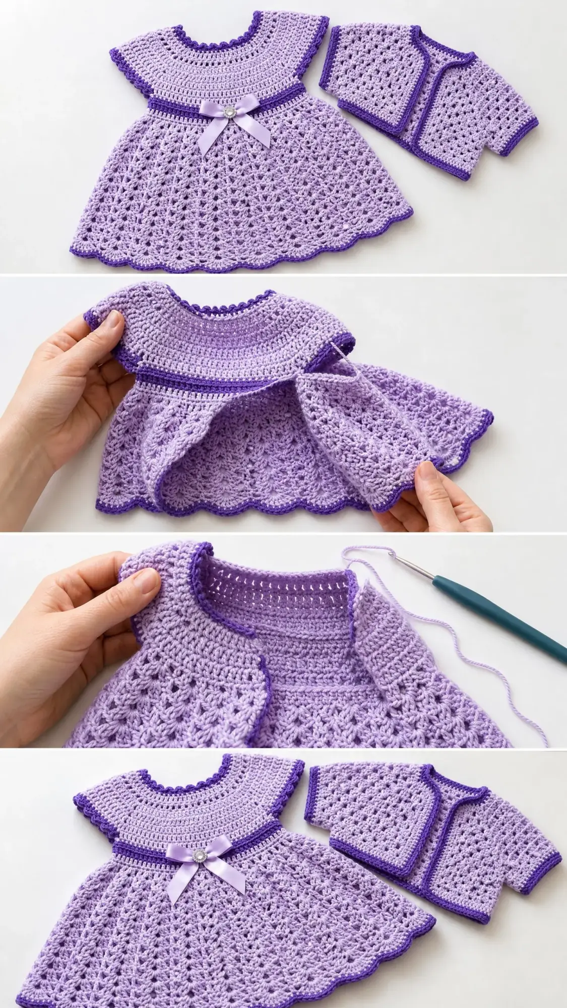 Lavender Dreams Baby Dress Free Crochet Pattern