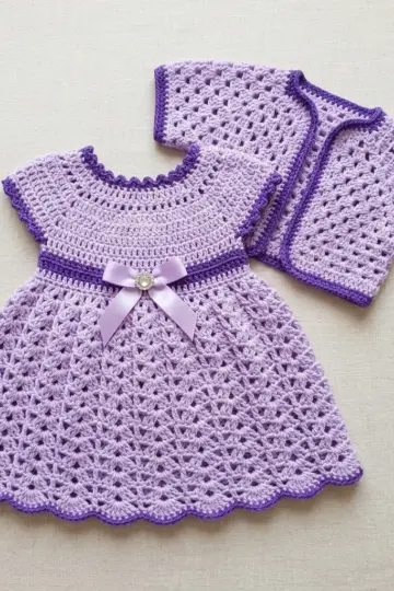 Lavender Dreams Baby Dress Free Crochet Pattern