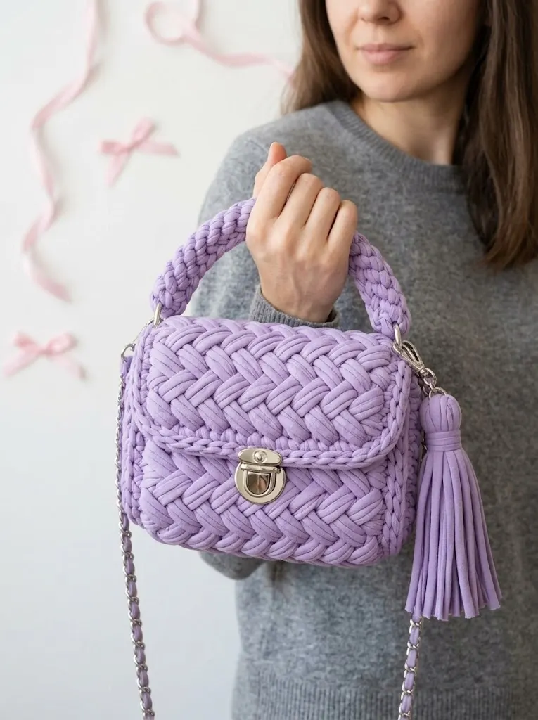 Lavender Dreams Chunky Crochet Purse Free Pattern